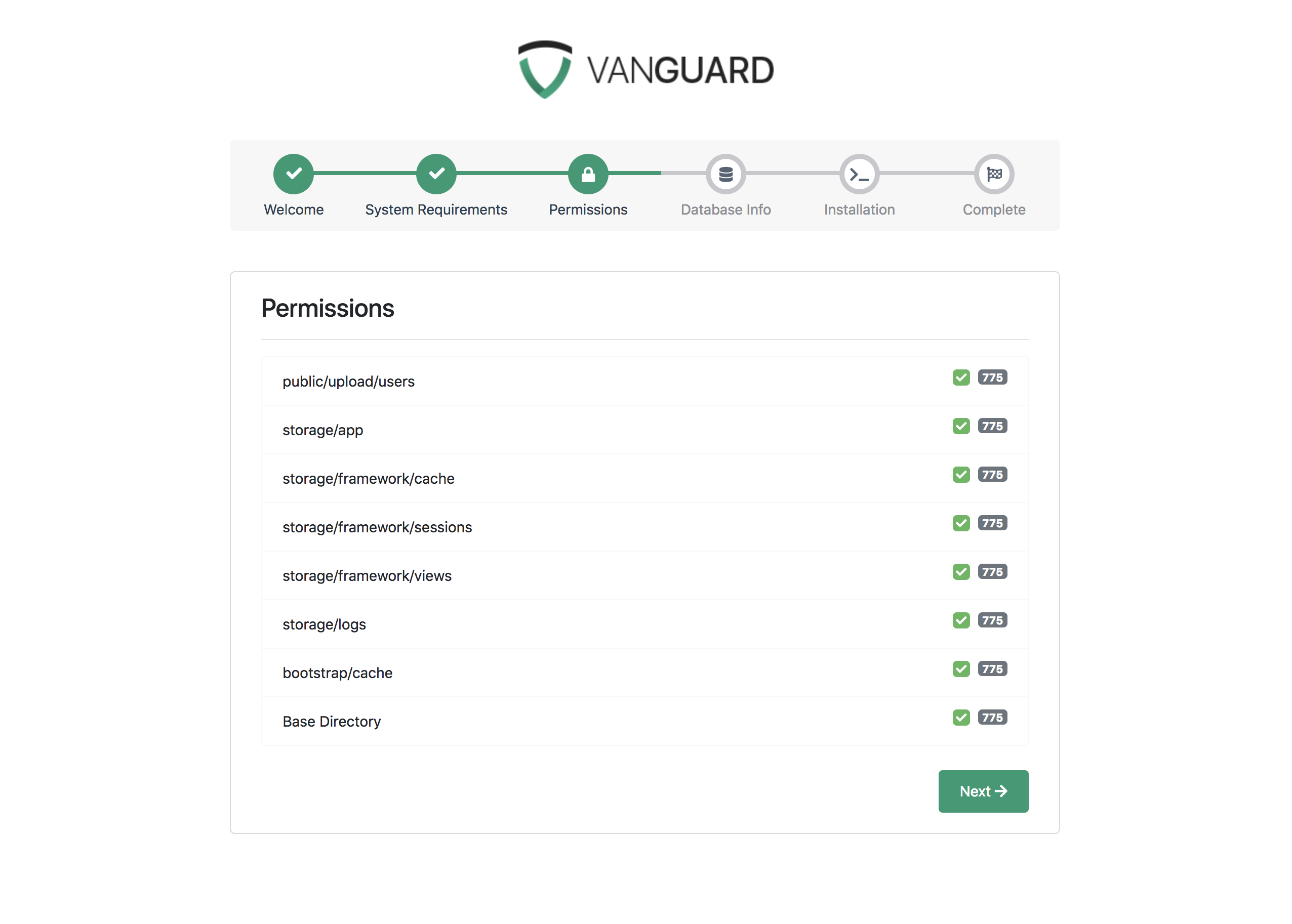 alt Vanguard Installation - Directory Permissions
