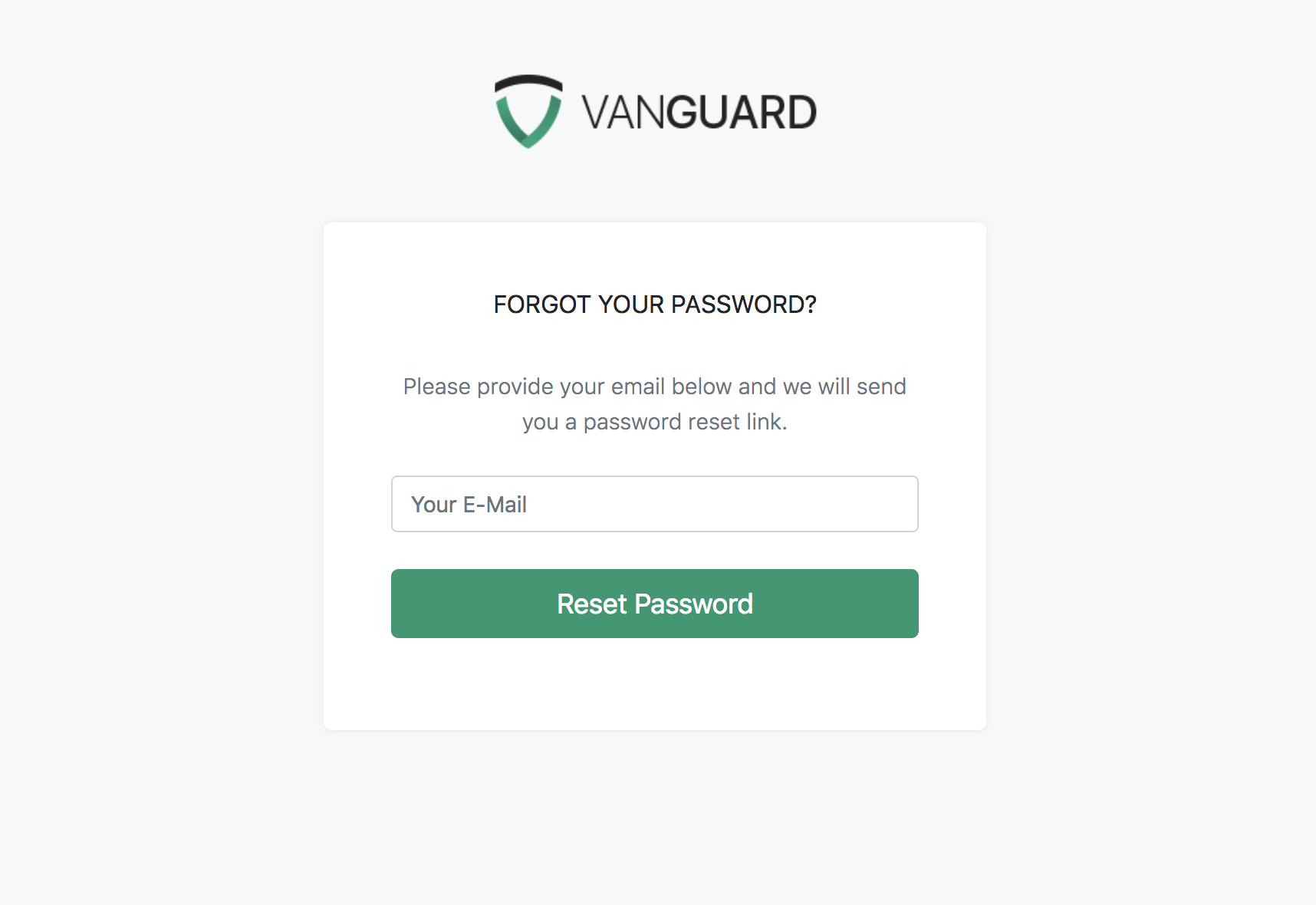Vanguard - Forgot Password Form
